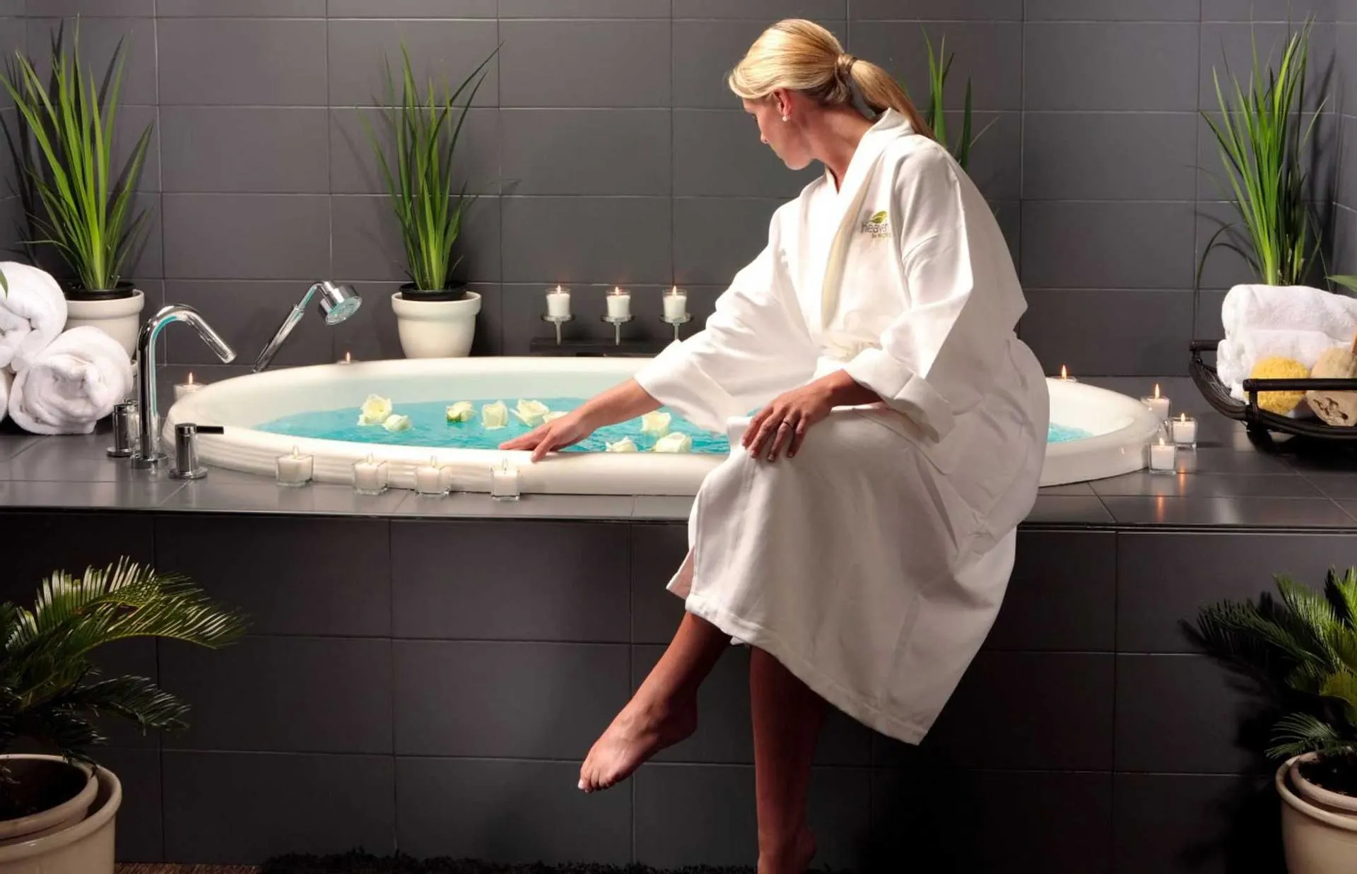 Woman taking bath at Westin Hilton Head Island Resort & Spa in North Carolina